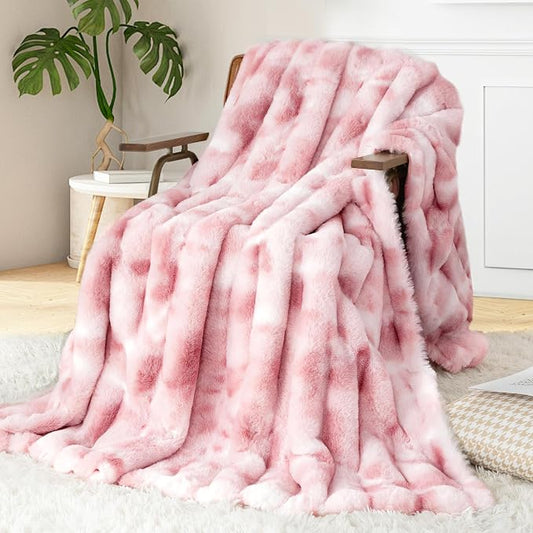 Luxury Faux Rabbit Fur Twin Blanket by TOUCHAT