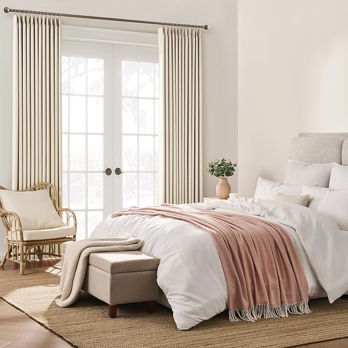 Large Pletaed Curtains 126 Inches Long, Extra Length Burg Heat&Cold Blocking - Image 4