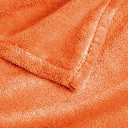 BEDELITE Fleece Blanket Soft Fall Oversized Bed Blanket Orange 120"x120" | - Image 5