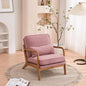 VINGLI Linen Pink Comfy Accent Chair, Mid Century Modern Lounge Armchair by VINGLI