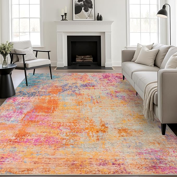 5x8 Area Rug Living Room: Modern Washable Soft Carpet Galaxy Haze | by FXRHLP
