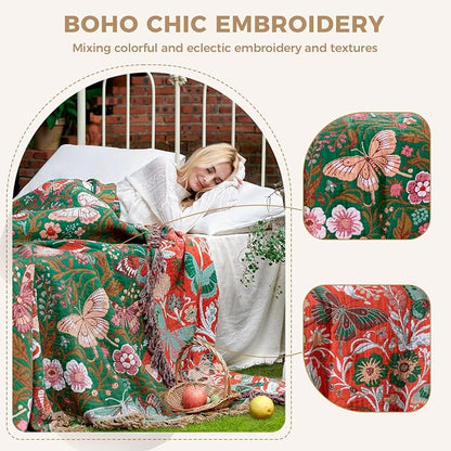 LUTBM Boho Throw Blanket for Couch Sofa Chair Cotton Summer Blankets for - Image 3