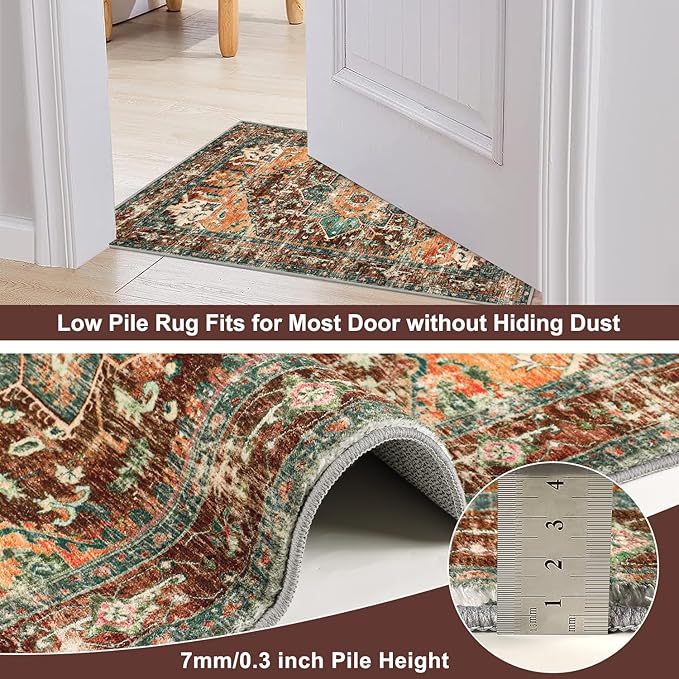 Yamaziot Washable Runner Rug, 2x10 Non-Slip Boho Hallway Kitchen Rug | Stain - Image 4