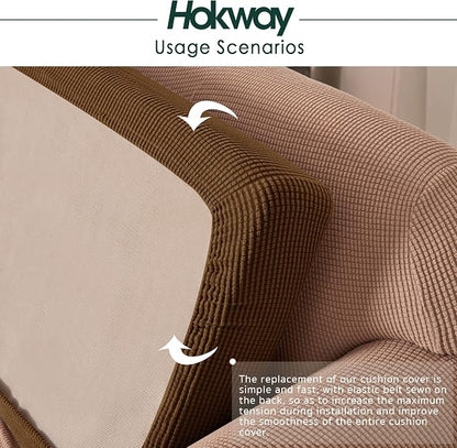 Hokway Couch Cushion Covers Stretch Cushion Covers Sofa Seat Cushion Slipcover - Image 5