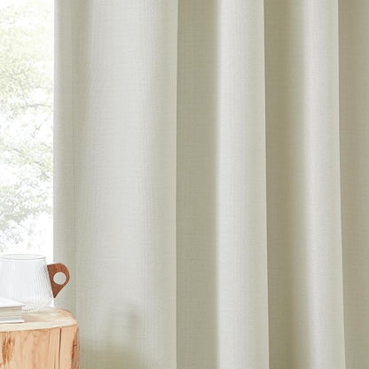 NICETOWN Thick Faux Linen Bedroom Curtains 108 inches Long, Room Darkening Dual - Image 8