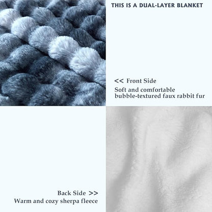50x60 Inches Ultra-Soft Fuzzy Faux Fur Plush Throw Blanket - Image 3