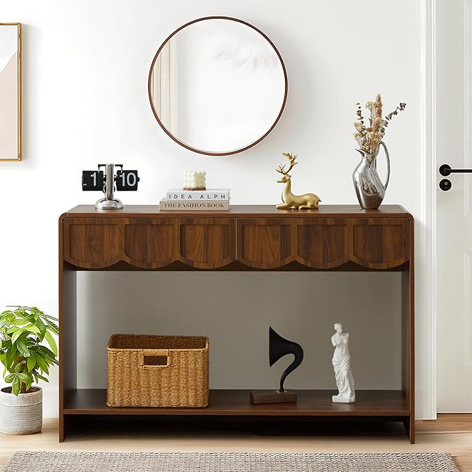 ORRD Console Table with Drawers, Mid-Century 43 Inches Narrow Entryway Tables - Image 5