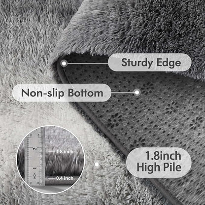 Area Rugs for Living Room, Tie-Dyed 5x7 Feet Soft Fluffy Shagg Plush Rug High - Image 5