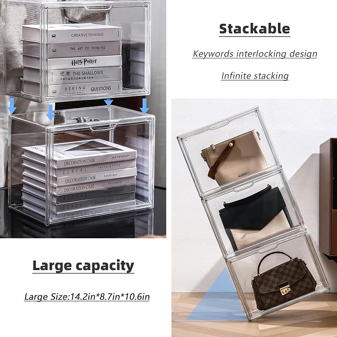 Clear Stackable Plastic Storage Bins - Image 4
