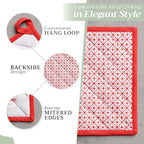 Maison d' Hermine 100% Cotton Oven Mitt & Pot Holder Set (7.5"x13" & 8"x8") Heat Resistant BBQ Cooking Gloves with Loop, Baking, Grilling, Kitchen, Handling Hot Pans (Winter Jouy)