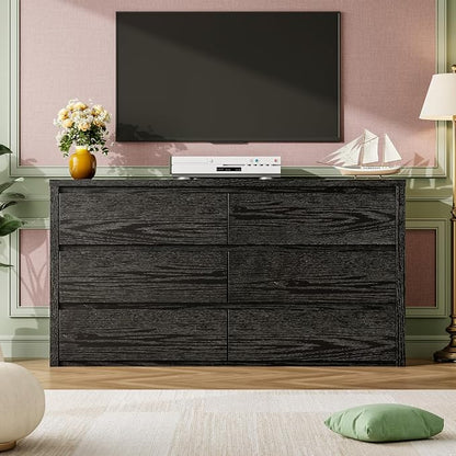 GarveeHome 6 Drawer Dresser for Bedroom, Wide Wood Chest of Drawers Handle Free - Image 3