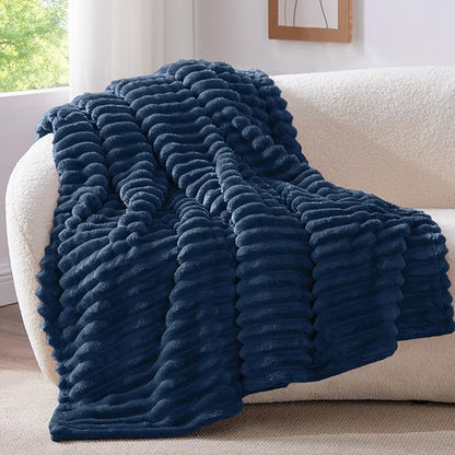 BEDELITE Striped Fleece Throw Blanket, Soft Cozy, Lightweight Warm, Machine - Image 7