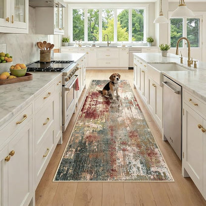 RELEANY Washable Runner 3'x8' Abstract Area Rug by RELEANY