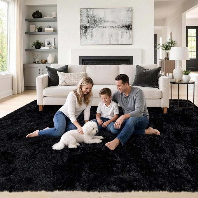 8x10 Area Rugs for Living Room: Fluffy Shag Soft Washable Rug Large Fuzzy Plush - Image 3