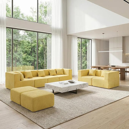 MONVANE Modular Sectional Sofa, Oversized 8 Seat Convertible U Shaped Couch - Image 5