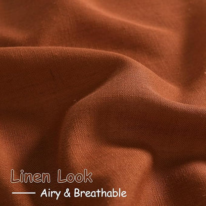 Rust Linen Curtains 108 Inches Long - Image 4