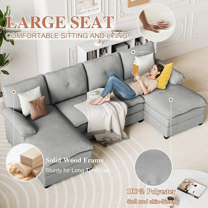110" U-Shaped Sectional Sofa - Image 4