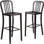 Flash Furniture Gael Commercial Grade 2 Pack 30" High Black-Antique Gold Metal by FlashFurniture