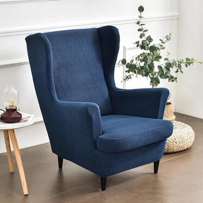 HAOYONG Jacquard Wingback Chair Cover Thickening Wing Armchair Covers Set of 2 - Image 2