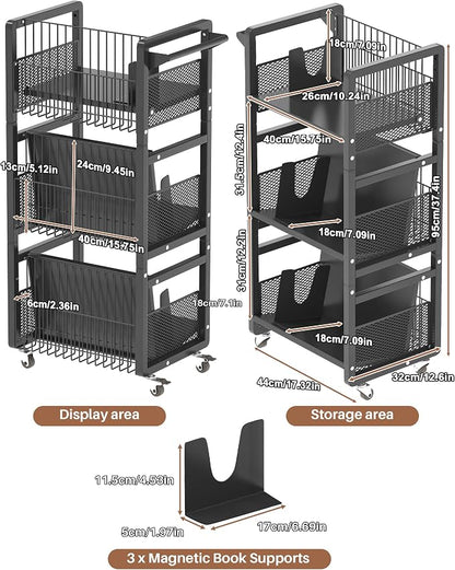 UMDONX Book Cart Heavy Duty Double-Sided - Image 2