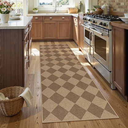 Lahome Checkered Easy Runner Rug, 2x8 Carpet Runners - Image 3