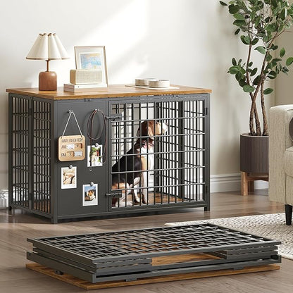 YATINEY Foldable Dog Crate Furniture, Dog Crate by Yatiney