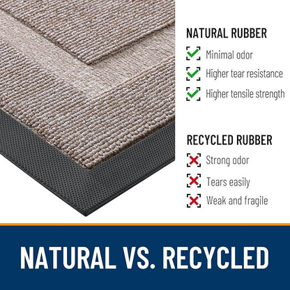 OLANLY Half Circle Front Door Mat Outside 47x23 All-Season Rubber Doormat | - Image 3