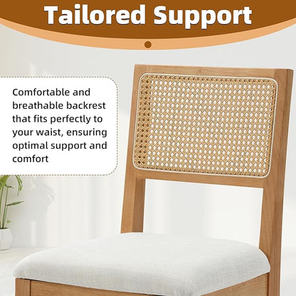 Westice Rattan Dining Chairs Set of 4, Farmhouse Natural Dining Room Chairs - Image 4