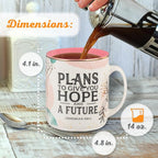 Christian Art Gifts Floral Ceramic Coffee Mug – 14 oz. Lead and Cadmium-free, Non-Toxic Inspirational Scripture Coffee and Tea Mug for Women with Bible Verse: Plans to Give You A Hope –Jeremiah 29:11