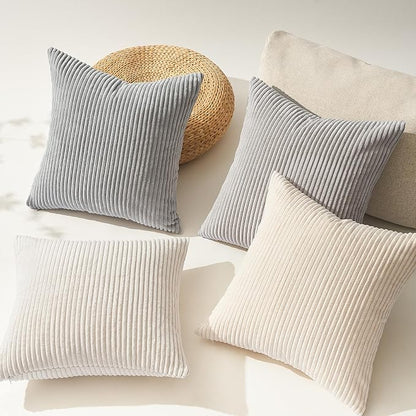 Topfinel 4 Packs Neutral Decorative Throw Pillows Covers 26x26 Inch - Image 3