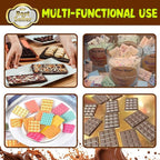 Break-Apart Chocolate Molds, Non-Stick Silicone Chocolate Bar Mold, Food Grade Candy Bar Mold, Perfect for Energy Bar, Cocoa Mini Bar, Basic Bites - 4 Pack