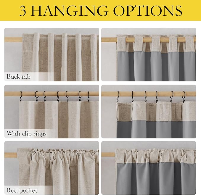 NICETOWN Linen Blackout Curtains - Image 3