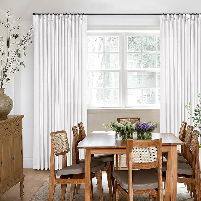 Thick Linen White Curtains 90 Inches Long - Image 6