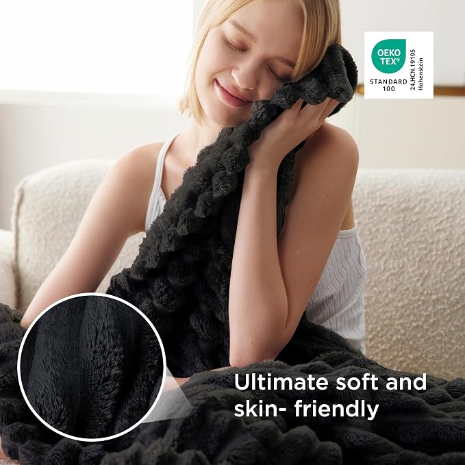 Bedsure Soft Twin XL Blanket for Bed Dorm Black 66"x90" | Birthday Gifts for - Image 5