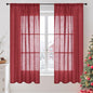 BGment Burgundy Linen Curtains 63 Inches Long by BGment
