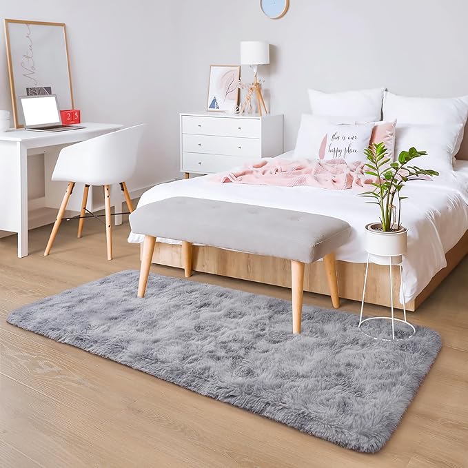 Chicrug Soft Runner Rug for Bedroom Living Room Plush Fluffy Rugs 2x6 | Shag - Image 5