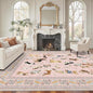 Pink Floral Area Rug 6x9 for Living Room Bedroom | Ultra-Thin; Easy Clean; Non by WelcometoBabovid