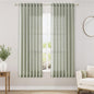 Sage Green Linen Curtains 63 Inches Length 2 Panels Set by Nanspring