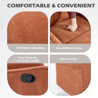 Trustyue Swivel Rocker Recliner Chair, 360° Swivel Recliner - Image 9