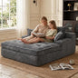 Boneless Chaise Lounge Couch Indoor, Oversized Corduroy Upholstered Sofa Bed by FelizHome