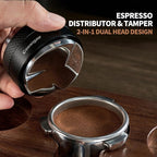 51mm Coffee Distributor and Tamper,Dual Head Coffee Leveler Fits for Delonghi 51mm Portafilter,Professional Espresso Hand Tamper.