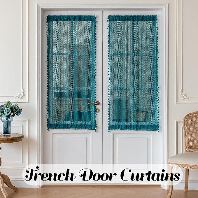 Sutuo Home Teal French Door Curtains - Image 6