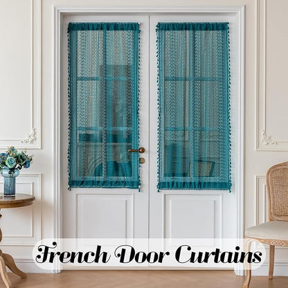 Sutuo Home Teal French Door Curtains - Image 6