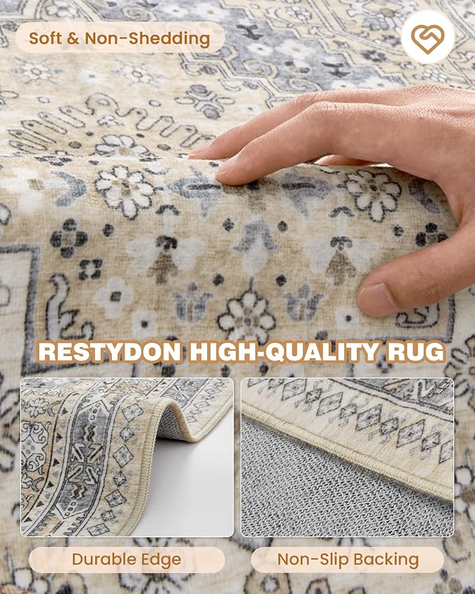 2x3 Entryway Rug Vintage Washable Rug Runner - Image 7