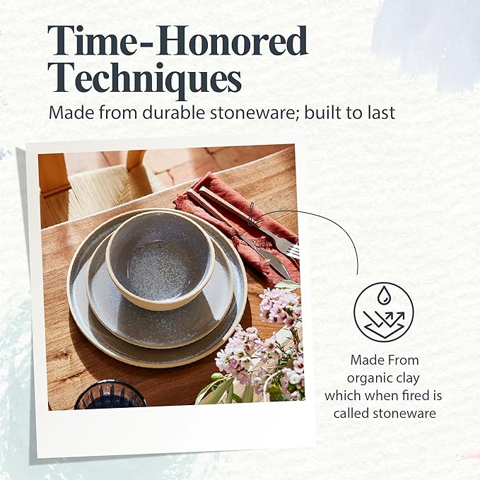 Portmeirion Minerals 10.5" Dinner Plate, Aquamarine - Modern Stoneware Tableware with Gentle Curves, Durable & Stylish for Dining, Microwave & Dishwasher Safe - Sleek Dinnerware Collection