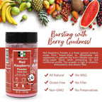 NPG Freeze Dried Red Raspberry Juice Powder 7 Oz, Seedless Fine Superfood Powder for Flavoring, Coloring, Baking, Smoothies, Purees, and Acai Bowls, All Natural