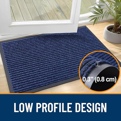 OLANLY 2-Pack Front Door Mats 59x34, Waterproof Heavy-Duty Doormats | Blue - Image 4