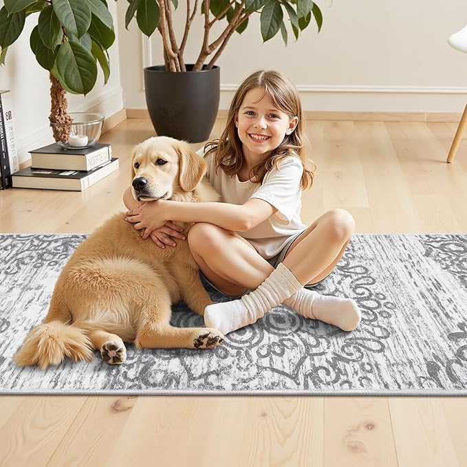HEBE Hallway Runner Rug 3'x20', Washable Non Slip Kitchen Rug Runner | Soft - Image 5