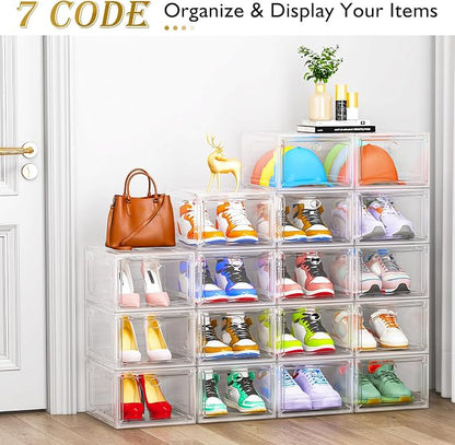 12 Pack Clear Shoe Storage Organizer - Image 5