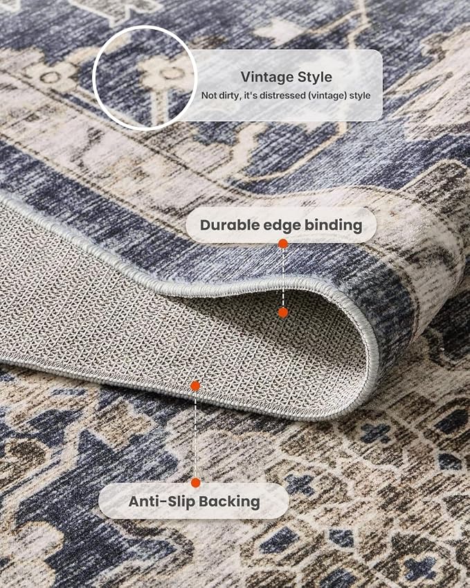 AMADA HOMEFURNISHING 5x7 Area Rugs, Washable Living Room Rug Low-Profile - Image 7